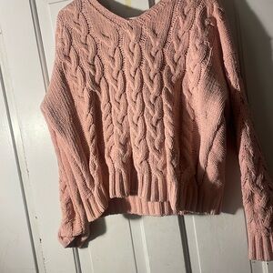 Pink sweater with hood